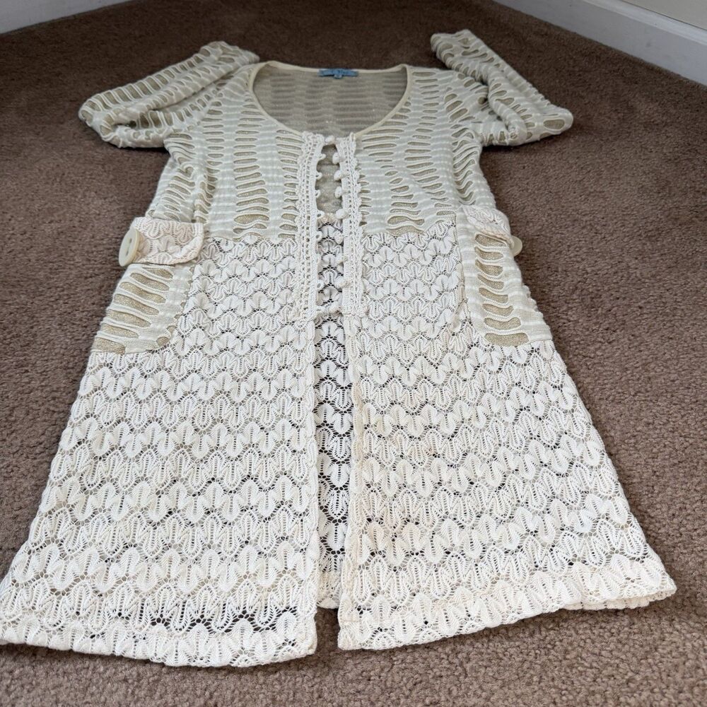 Shimmery Ivory Crochet Duster | Romantic Boho Chic by T. Bleu Festival - Picture 8 of 10